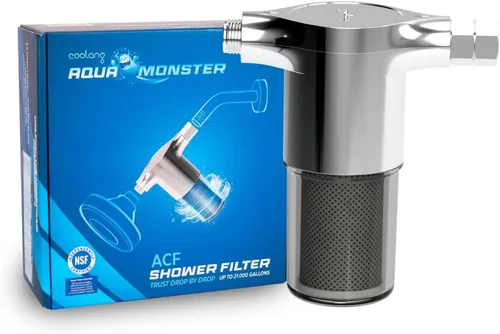 Filtro de ducha Aquamonster ACF | Certificado NSF para eliminación de cloro | Vida útil larga de 21,000 galones | Cuidado de la humedad para la piel