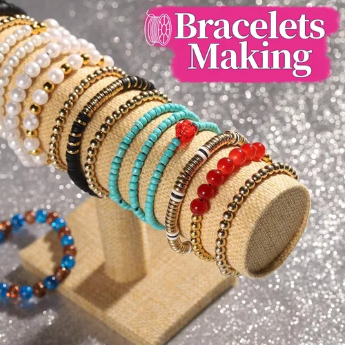 Miniatura 5 de FANDAMEI Cuerda elástica de 0.039 in para cuentas, cordón elástico para hacer pulseras, cordón elástico para hacer joyas, hilo resistente