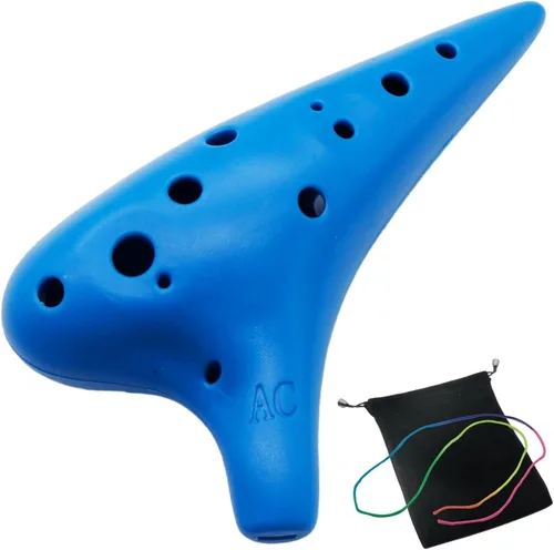 Miniatura 12 de Aestivate Ocarina de plástico de 12 agujeros - Alto C, fácil de jugar, puntiagudo (blanco)