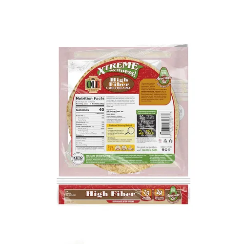 Miniatura 4 de Olé Xtreme Wellness® - Bocadillo alto en fibra Tortillas de harina de tamaño de 5.5 pulgadas Apto para carbohidratos Certificado Keto 7.9