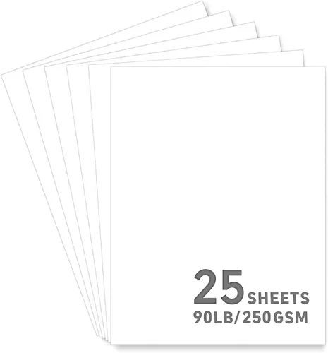 25 hojas de papel de cartulina blanco, cartulina de 8.5 x 11 para Cricut, papel de construcción grueso para hacer tarjetas, álbumes de recortes,
