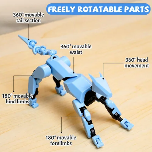Miniatura 2 de Conjunto de Figura de Acción Titan13 (Ensamblaje Completado), Figura de Acción de Perro Robot Impresa en 3D, Perros Robot de Múltiples Negro