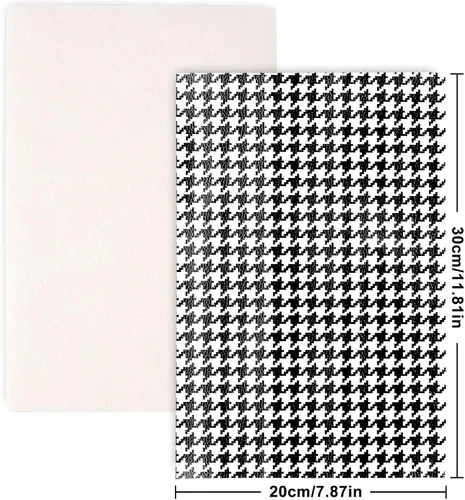 Miniatura 2 de Whaline 10 hojas de cuero sintético blanco y negro, tela de cuero sintético de 8 x 12 pulgadas, patrón de rayas a cuadros con purpurina