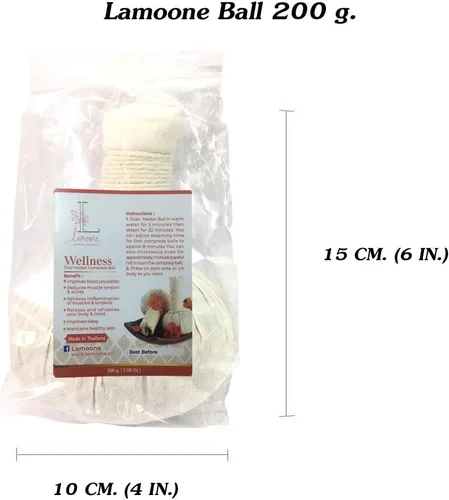 Miniatura 4 de Bola de masaje de hierbas tailandesas premium, bola de compresión de aroma, 100% hierba natural para spa, 7.05 oz (7.05 oz.)