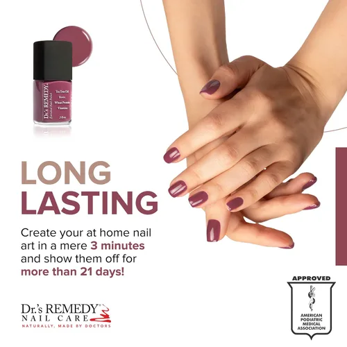 Miniatura 3 de Dr.'s Remedy Esmalte de uñas enriquecido, Brave Berry con capa base, juego de 0.5 onzas líquidas cada uno