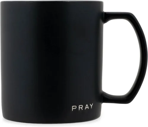 Miniatura 2 de Lighthouse Christian Products Simply Yours Pray - Taza de café de cerámica de 18 onzas, paquete de 4, color negro medianoche