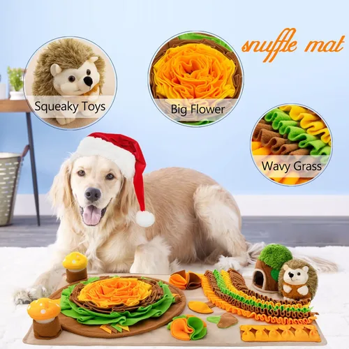 Miniatura 3 de Alfombrilla de Olfato para Perros Alfombrilla de Rompecabezas de Erizo para Perros Grande Alfombrilla de Olfateado con Setas Chistosas Alfombrilla