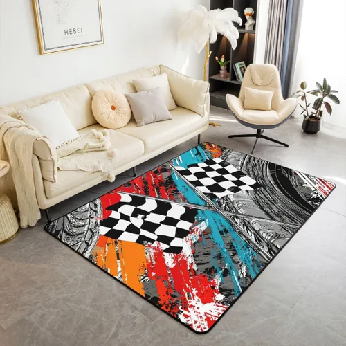 Miniatura 14 de Erosebridal Alfombra de motocross de 3 x 5 pies para mesita de noche, alfombra de motociclista para niños, adolescentes, motocicleta, deportes
