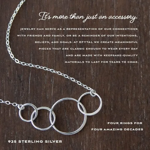 Miniatura 2 de EFYTAL Regalos de 40 cumpleaños para mujer, collar de cuatro círculos de plata de ley, regalo para cumpleaños de 40 años, ideas de regalos