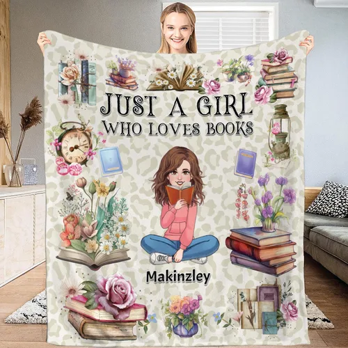 Miniatura 9 de Manta de Lectura Personalizada y Manta para Tirar para Amantes de los Libros, Regalos para Hijas, Manta Acogedora para Todas las Estaciones