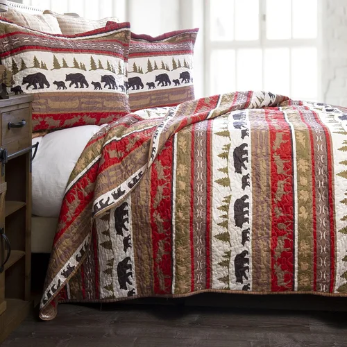 Miniatura 9 de CARSTENS, INC. Western Aztec Country - Juego de ropa de cama de microfibra de 3 piezas, juego de edredón de microfibra de 3 piezas, Wrangler Western