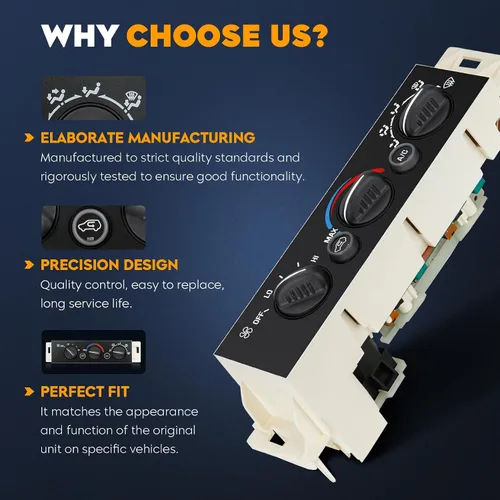 Miniatura 6 de Panel de control climático del módulo del climatizador A/C para 96-20 Chevy GMC C1500 C2500 C3500 K1500 K2500 K3500, sin interruptor