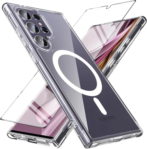 Miniatura 15 de Hensinple Funda Magnética para Samsung Galaxy S22, Funda para Teléfono Galaxy S22 [Compatible con MagSafe], Cubierta Magnética Transparente