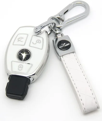 Miniatura 26 de Adecuado para llaves Mercedes Benz. Funda de llave de TPU suave avanzada es compatible con CLS CLK AMG CLK GLC GLE GLS ML SL SLK A C E R S G Llave