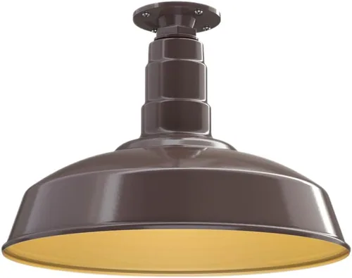 Miniatura 20 de Steel Lighting Co. Carson Barn Light Colgante montado en el techo Cúpula de 16 pulgadas Cable negro Luz de acero de estilo industrial