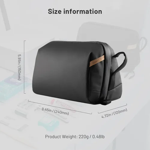 Miniatura 7 de PGYTECH Travel Toiletry Bag for Men & Women, Hanging Compact Pouch, Waterproof Dopp Kit for Traveling, Shaving Bag Makeup Bag Organizer for