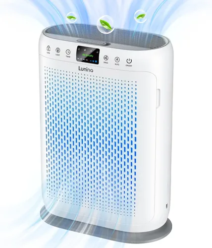 Purificadores de aire para el hogar, habitación grande de hasta 2400 pies cuadrados, filtro de aire HEPA LUNINO H13 con pantalla PM 2.5, sensores de