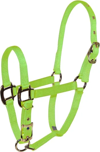 Miniatura 15 de Hamilton Caballo de lujo Halter, nailon de triple capa de 3/4 pulgadas con correa ajustable para la barbilla, potro o mini caballo, 100-200 libras