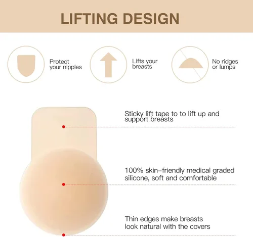 Miniatura 2 de Sticky Bra,Breast Lift Tape Adhesive Bra Push Up Invisible Strapless Backless Silicone Bra Reusable for Women