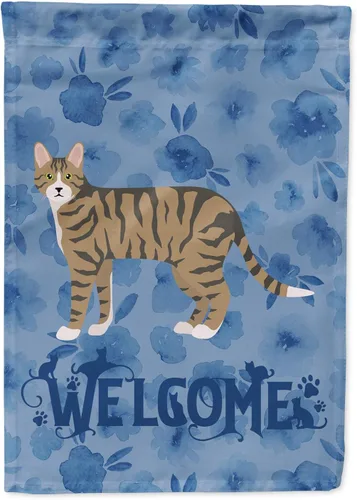 Miniatura 103 de Caroline's Treasures CK4813CHF - Bandera de bienvenida con gato abisinio azul, manga grande, para porche, para colgar en la pared, poliéster