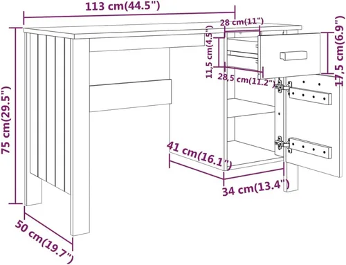 Miniatura 8 de Escritorio de madera para computadora con un cajón y una puerta para oficina en casa, escritorio ejecutivo, escritorio de estudio, escritorio