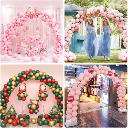 Miniatura 6 de Kit de arco de globos redondos de Navidad, marco de arco circular ajustable, soporte de fondo para fiesta de cumpleaños, boda, graduación