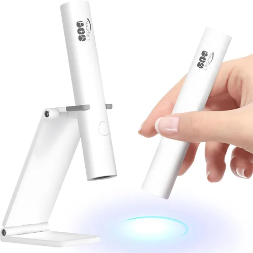 Miniatura 11 de YTD Likomey Lámpara LED UV de mano para esmalte de gel, mini luz de uñas púrpura de secado rápido con soporte plegable, recargable inalámbrico