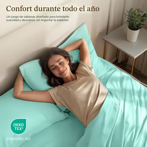 Miniatura 5 de Utopia Bedding Juego de sábanas King – Ropa de cama de 4 piezas – Microfibra cepillada – Resistente al encogimiento y a la decoloración – Fácil Azul
