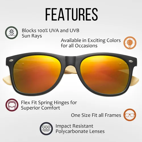 Miniatura 2 de Gafas de sol de bambú al por mayor Retro 80 Gafas de sol de madera para hombres y mujeres-10