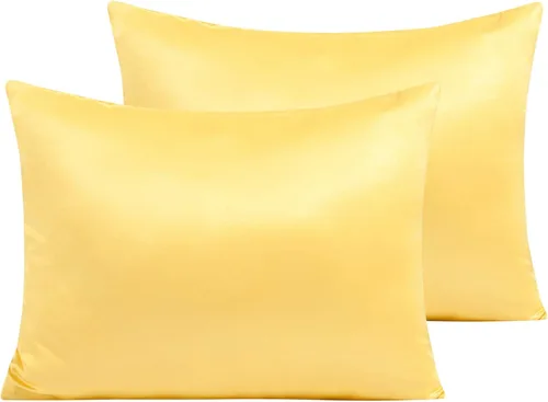 Miniatura 59 de NTBAY - Fundas de almohada de satén con cremallera, súper suaves y lujosas fundas de almohada Negro