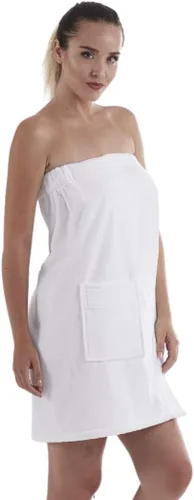 Miniatura 7 de C&B - Toalla envolvente para mujer, 100% algodón turco orgánico, ajustable, para spa, gimnasio, piscina con bolsillo (negro)