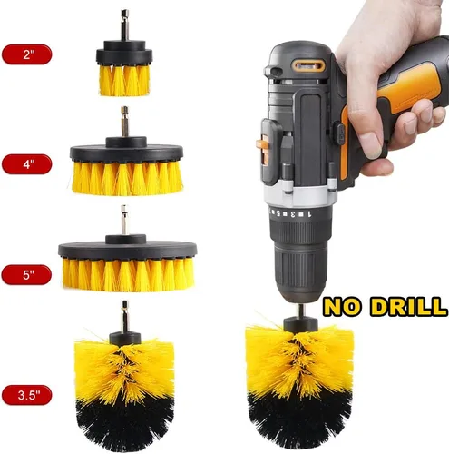 Miniatura 2 de ELEOPTION - Kit de accesorios para taladro de limpieza de alta resistencia, cepillo de nailon inalámbrico, ideal para limpiar baldosas de piscina