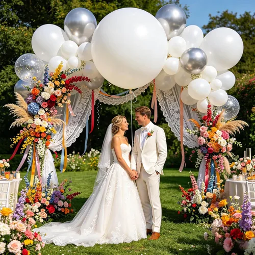 Miniatura 58 de 32 piezas de globos grandes morados de 18 pulgadas, globos redondos grandes de látex para decoración de cumpleaños y bodas. (morado)