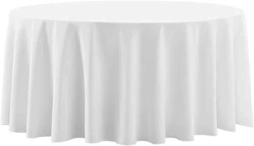 Miniatura 28 de Paquete de 2 manteles redondos de 90 pulgadas, manteles lavables de poliéster de lino decorativo para la mesa del comedor, banquetes, fiestas