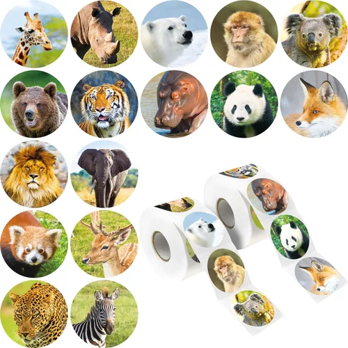 Miniatura 8 de 600 calcomanías motivacionales de animales de dibujos animados, decoración de fiesta, incentivo de recompensas para maestros, paquete de 16 diseños