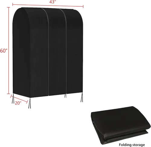 Miniatura 4 de Zilink Funda para Perchero de Ropa de 43 Pulgadas a Prueba de Polvo Transpirable Funda para Perchero de Ropa Bolsas para Ropa Grandes Protector