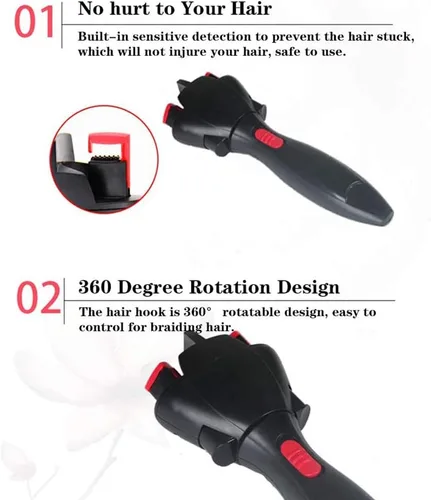 Miniatura 5 de Trenzador de pelo eléctrico automático de torsión rápida Twister Herramienta de trenzado de cabello inteligente DIY Herramientas de pelo Trenzadora