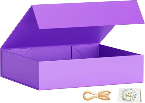 Miniatura 16 de PSHVYM Cajas de regalo con tapas, 11.5 x 7.8 x 3 pulgadas, caja de regalo negra para regalos, cierre magnético para camisetas, guantes, bufandas