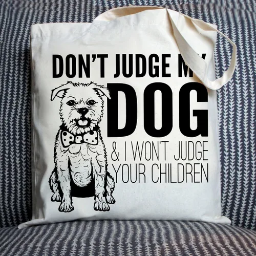 Miniatura 6 de Pet Studio Art Bolso tote Don't Judge My Dog Perro