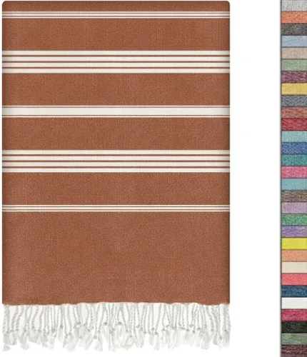 Miniatura 19 de EPHESUS TOWELS Toalla de playa turca de gran tamaño de 38 x 70 pulgadas, diseño sultán, toalla turca para playa, baño, piscina, gimnasio, yoga