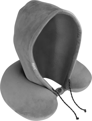 Miniatura 6 de Sealy Almohada de viaje - Almohada de cuello de avión con capucha, almohada de cuello de viaje para aviones, almohada de viaje de espuma