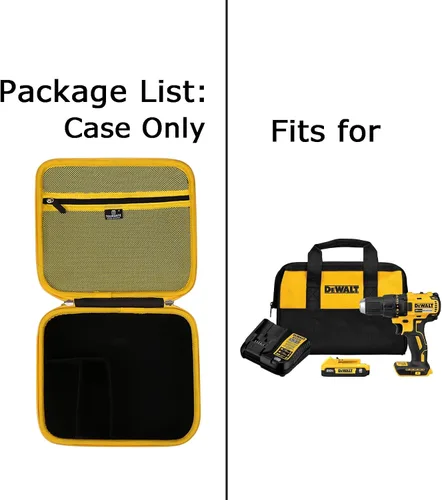 Miniatura 6 de Tourmate Estuche rígido de almacenamiento para destornillador inalámbrico DEWALT 20V MAX, estuche de viaje para batería inalámbrica y dos