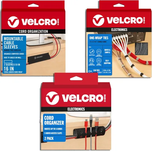 Miniatura 12 de VELCRO Brand VEL-30797-USA - Funda para cables de montaje en paredes, escritorio o centro de entretenimiento, adhesivo extraíble libre de daños, 12
