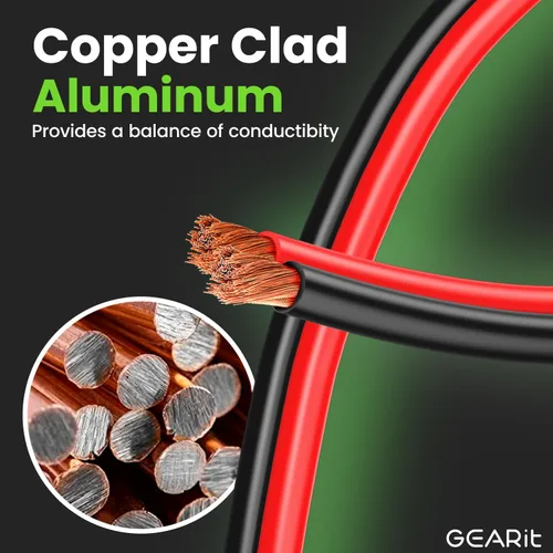 Miniatura 2 de GEARit Cable de calibre 12 (200 pies - negro/rojo) GPT Automotive Primary Bonded Wire - 2 conductores CCA para audio de automóvil, altavoz, arnés