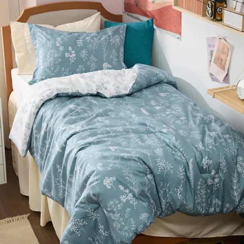 Miniatura 40 de Bedsure - Juego de edredón tamaño King, juego de ropa de cama verde salvia, 3 piezas de ropa de cama floral bonita, 1 edredón reversible suave