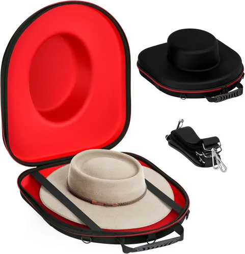 Nisorpa Organizador portátil para sombrero de vaquero para viajes, organizador de almacenamiento de sombreros de vaquero, funda rígida para