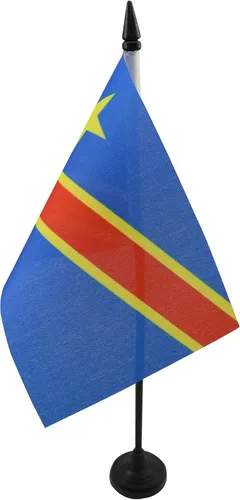 Miniatura 102 de AZ FLAG Sierra Leone Bandera de mesa 5'' x 8'' - Bandera de escritorio de Sierra Leona 21 x 14 cm - Bastón y base de plástico negro