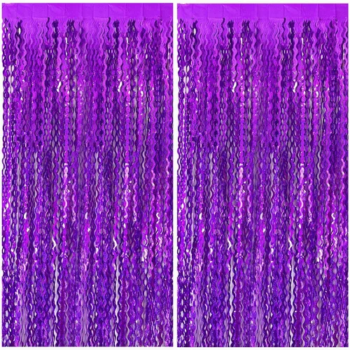 Miniatura 15 de Cortinas de Flecos de Aluminio con Serpentinas Negras para Telón de Fondo de Fiesta Serpentinas de Aluminio para Decoraciones de Cumpleaños