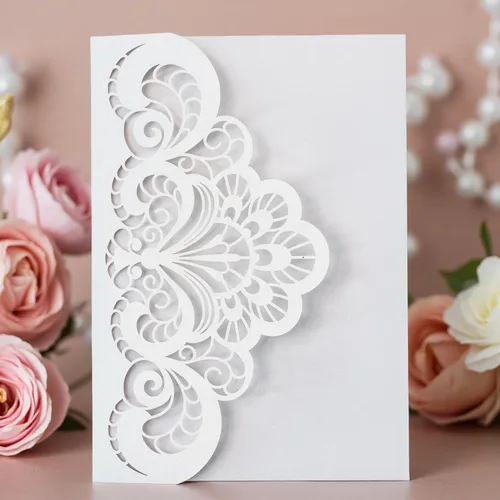 Miniatura 12 de Tarjeta de felicitación, 20 tarjetas de invitación con purpurina negra cortada con láser para bodas, fiestas, cumpleaños, graduaciones, Año Nuevo