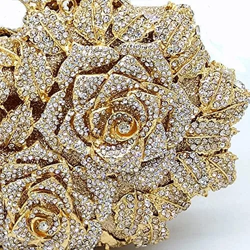 Miniatura 6 de Boutique De FGG Bolsas de noche de cristal de flores deslumbrantes para mujer formal boda fiesta cóctel bolso de mano